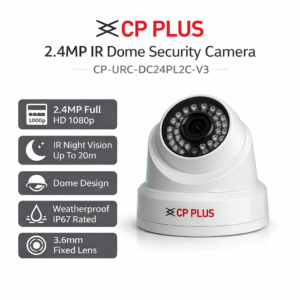 CP PLUS 2.4MP IR Dome Security Camera | CP-URC-DC24PL2C-V3